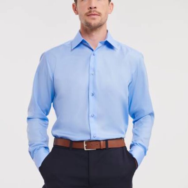 Bügelfreies tailliertes Hemd Langarm Miniaturansicht